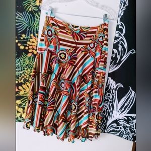 Bisou Bisou Mid Length Skirt Colorful Midi  Y2K Medium